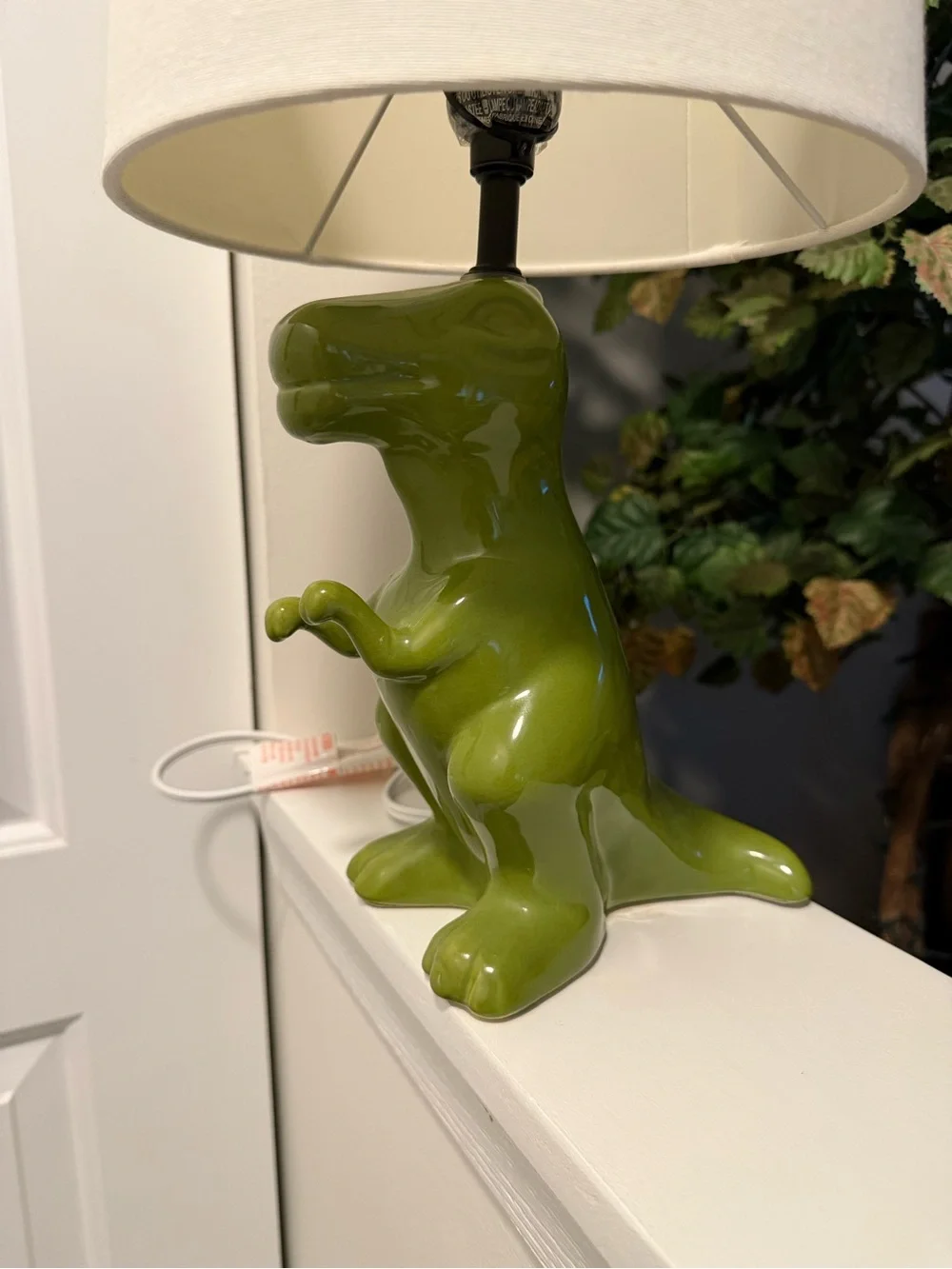 Target Green Ceramic Dinosaur Lamp with White Shade